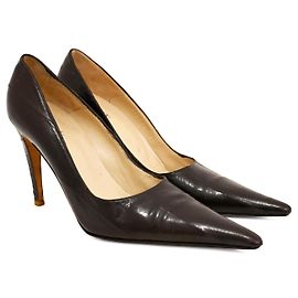 Décolleté in pelle vintage Gianni Versace marrone scuro, taglia 38,5