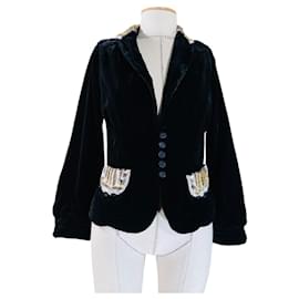 Giacca Marc Jacobs in velluto blu con dettagli paillettes