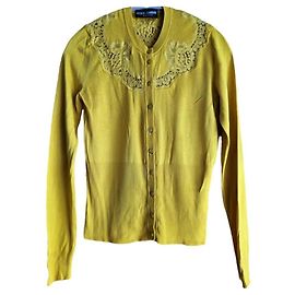 Top Dolce & Gabbana in seta e cashmere giallo
