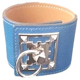 Bracelet Hermès Kelly Dog Bleu Agneau Taille M
