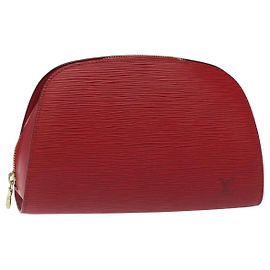 LOUIS VUITTON Epi Dauphine MM Pouch Rosso M48457 LV Auth th5640