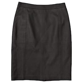 Gonna midi in pelle Jaeger London nera taglia M