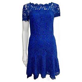 Diane Von Furstenberg DvF Fifi Spitzenkleid in königsblau