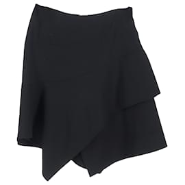 Alaïa Falda Mini Asimétrica Alaia en Poliéster Negro