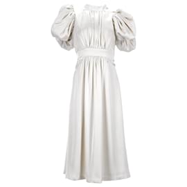 Rotate Vestido midi de mangas abullonadas Noon Puffy de Birger Christensen en poliéster blanco