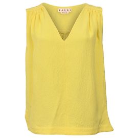 Top fruncido de jacquard Marni en viscosa amarilla