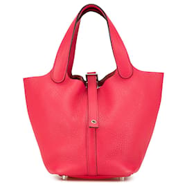 Hermès Picotin Lock 18 in pelle Clémence rosa