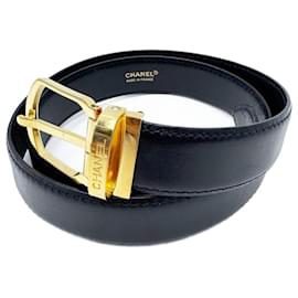 Cintura unisex Chanel con fibbia placcata in oro 24 carati