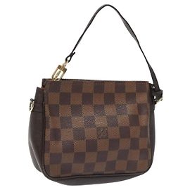 LOUIS VUITTON Pochette per trucco Damier Ebene N51982 LV Auth 114084
