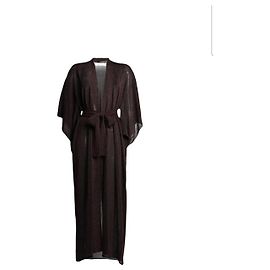 Autre Marque Liviana Conti Kimono Kleid Schokolade Bronze Lurex