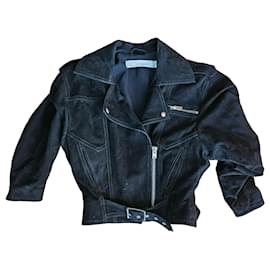 Giacca Biker Iro in Suede Nero