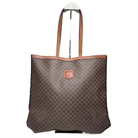 Céline Borsa Shopper Monogram in Pelle Vintage Celine Paris Grande Marrone