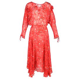 Midikleid mit Blumenmuster von Preen by Thornton Bregazzi aus roter Viskose