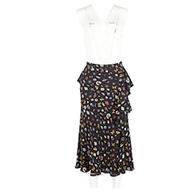 Falda midi con volantes estampada de Alexander Mcqueen en viscosa multicolor