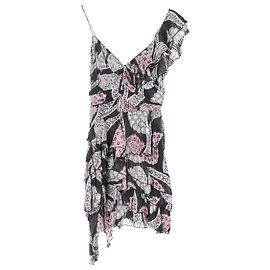 Vestido mini con volantes estampado Isabel Marant en seda multicolor