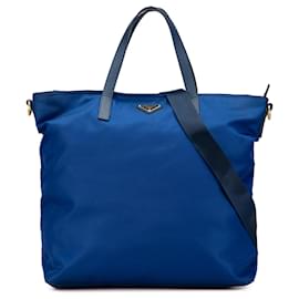 Borsa Prada in tessuto blu