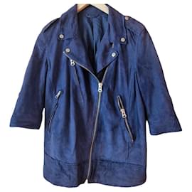 Acne Chaqueta Biker de Ante Azul