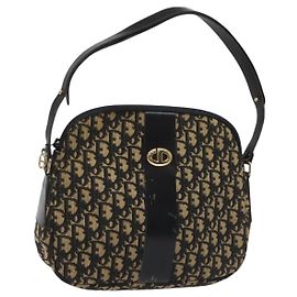 Borsa a spalla in tela Trotter Christian Dior nera Auth 115877