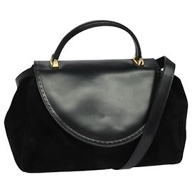 Borsa a mano Salvatore Ferragamo in pelle 2 vie nera Auth 101091
