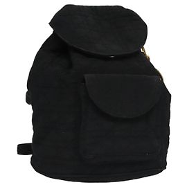 Christian Dior Lady Dior Rucksack aus Nylon in Schwarz und Gold Auth 113919