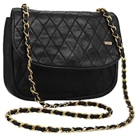 Borsa a spalla BALLY in pelle nera e oro Auth BD059 - Bally