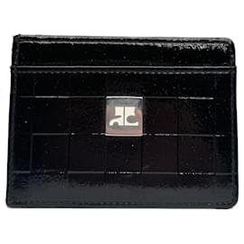 Vintage Courreges Paris Patent Leather Card Holder black