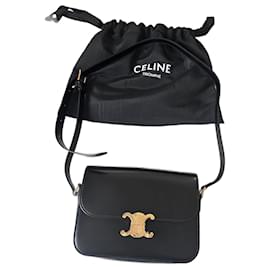 Céline Triomphe Tasche schwarzes Leder