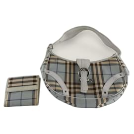 Borsa a spalla Hobo Nova di Burberry London & portafoglio a quadri blu