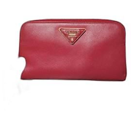 PRADA Reißverschlussbörse aus Saffiano-Leder Rosa - Prada