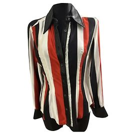 Camisa de seda Dolce & Gabbana con detalles de cuero