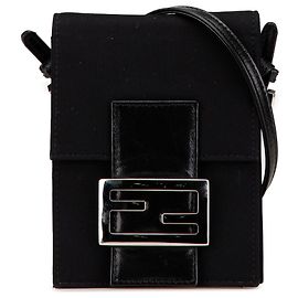 Fendi Mini Nylon FF Lock Crossbody Nero