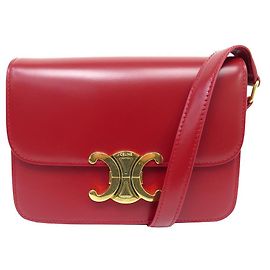 Céline NUOVA BORSA A MANO CELINE TRIOMPHE TEEN 188423 IN PELLE ROSSA