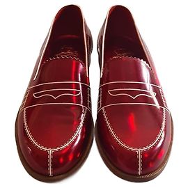 Mocassini Christian Louboutin in vernice rossa