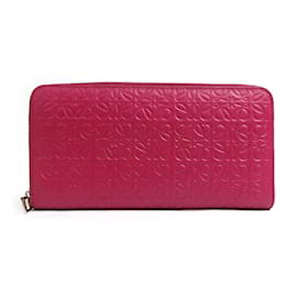Runder langer Geldbeutel von Loewe in tiefem Pink