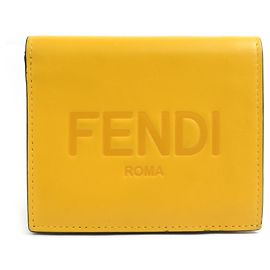 Fendi Bi-Fold Geldbörse aus gelbem Leder