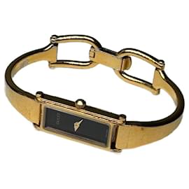 Orologio in acciaio vintage Gucci Horsebit dorato