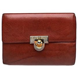 Vintage  Givenchy GV3 Leather Wallet Brown/Red