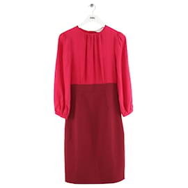 Vestido Suzette de seda burdeos Lk Bennett
