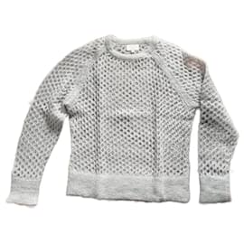 notshy cashmere Strickpullover mit Lochmuster Grau - Autre Marque