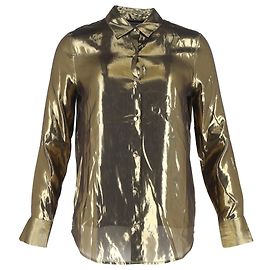 Equipment Button-Down-Hemd aus metallisch goldener Seide