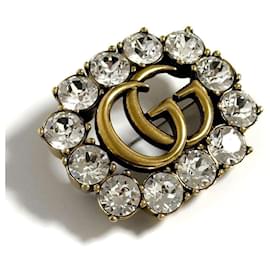 Spilla in metallo Double G di Gucci per donne con cristalli