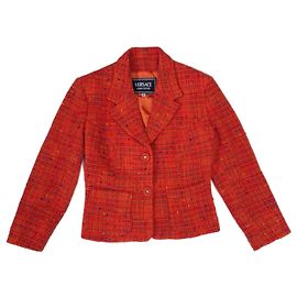 Versace Jeans Couture Orange tweed wool jacket by Gianni Versace