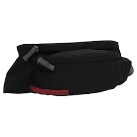 PRADA Marsupio sportivo in nylon nero grigio argento Auth ar13262