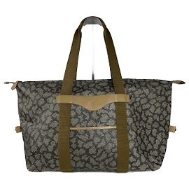 Borsa da viaggio in pelle vintage Yves Saint Laurent grigia/marrone