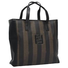 Borsa tote in tela Pecan FENDI marrone nero Auth BD578