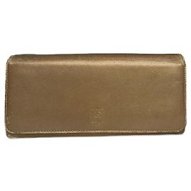 Cartera de cuero Loewe Madrid Puzzle vintage dorada