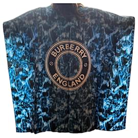 Poncho in seta multicolore Burberry