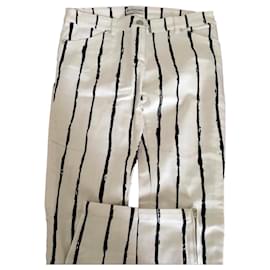 Pantaloni slim Balenciaga in denim a righe bianche e nere taglia 40