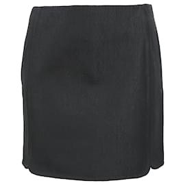 Balenciaga Minirock aus schwarzer Seide mit zerknitterter Textur