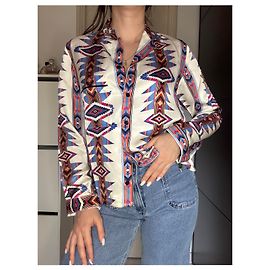 Fließendes weißes bedrucktes Viskosehemd The Kooples Größe 36